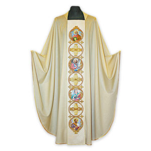 3226 Casula con Immagini Evangelisti ricamata da Venturini Arredi Sacri